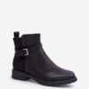 Insulated ankle boots with flat heel with strap black Sabamessa