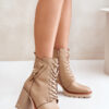 Insulated ankle boots with heels with gold details beige Ivarisse