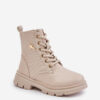 Insulated children's ankle boots with zip made of eco-leather beige Liotira