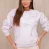 Insulated cotton sweatshirt with decorative bows