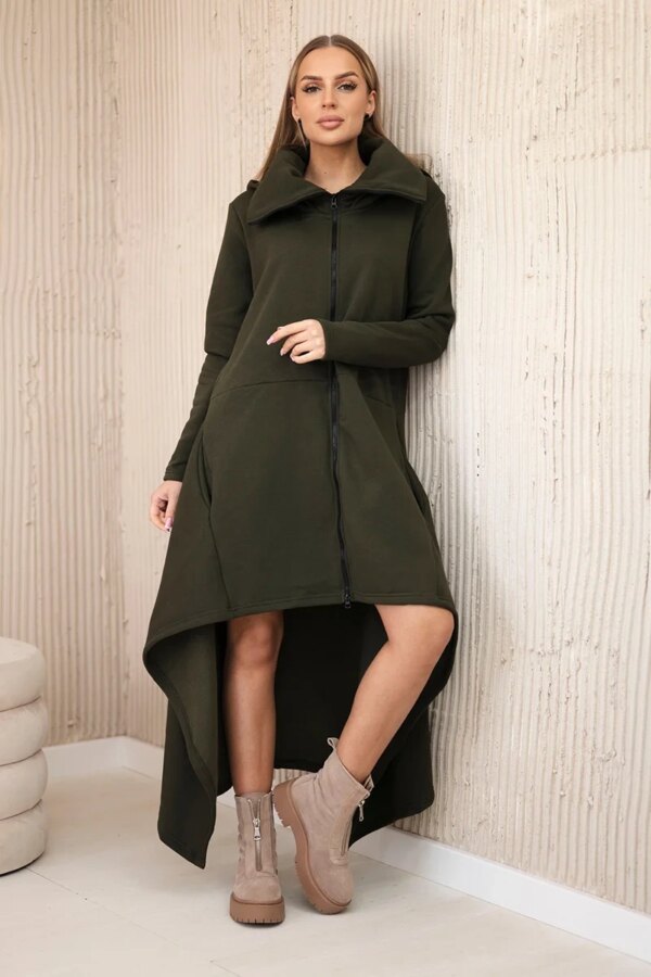 Insulated dress with longer khaki sides