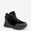 Insulated men's lace-up trekking shoes black Zerista