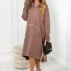 Insulated mocha hooded dress