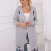 Insulated raincoat with hood in grey color