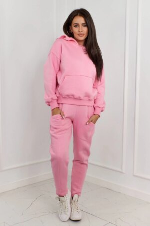 Insulated set sweatshirt + trousers light pink