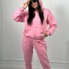 Insulated set sweatshirt + trousers light pink