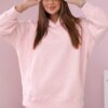 Insulated set with a hood of powder pink melange