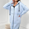 Insulated set with a long blue sweatshirt