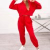 Insulated set with a short red sweatshirt