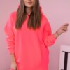 Insulated set with a sweatshirt in pink neon color