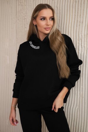 Insulated set with embroidery Los Angeles black