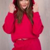 Insulated set with sweatshirt with fuchsia tie at the bottom