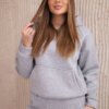 Insulated set with sweatshirt with tie at the bottom in gray
