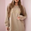 Insulated sweatshirt with Ciao Bella inscription light beige