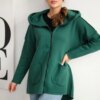 Insulated sweatshirt with a longer back and pockets dark green