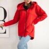 Insulated sweatshirt with a longer back and red pockets