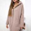 Insulated sweatshirt with a longer back beige
