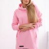 Insulated sweatshirt with a longer back - light pink