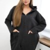 Insulated sweatshirt with a longer back made of graphite
