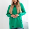 Insulated sweatshirt with a longer back part light green