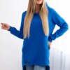 Insulated sweatshirt with a longer back part purple blue