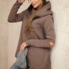 Insulated sweatshirt with a longer mocha back
