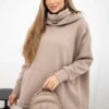 Insulated sweatshirt with a zipper at the back dark beige