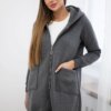 Insulated sweatshirt with a zipper at the back graphite
