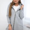 Insulated sweatshirt with a zipper at the back gray