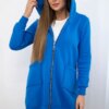 Insulated sweatshirt with a zipper at the back purple blue