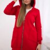 Insulated sweatshirt with a zipper at the back red