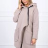Insulated sweatshirt with asymmetrical zipper beige