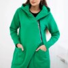 Insulated sweatshirt with asymmetrical zipper light green