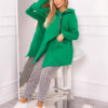 Insulated sweatshirt with asymmetrical zipper light green