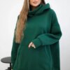 Insulated sweatshirt with back zip dark green