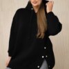 Insulated sweatshirt with black press studs