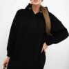 Insulated sweatshirt with embroidered oversize black inscription