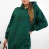 Insulated sweatshirt with embroidered oversize dark green inscription