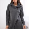 Insulated sweatshirt with graphite asymmetrical zipper