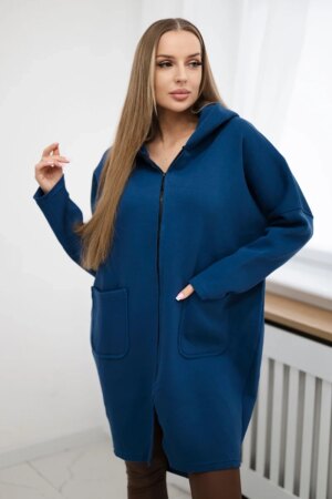 Insulated sweatshirt with longer back jeans