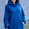 Insulated sweatshirt with longer back jeans