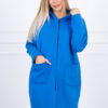 Insulated sweatshirt with longer back purple blue