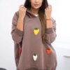 Insulated sweatshirt with mocha motif of strawberries
