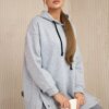 Insulated sweatshirt with press studs in grey color