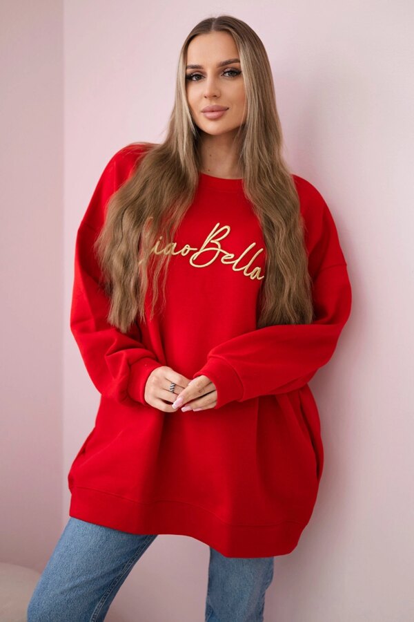 Insulated sweatshirt with red Ciao Bella inscription