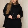 Insulated sweatshirt with side zipper black