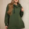 Insulated sweatshirt with side zipper khaki