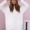 Insulated sweatshirt with slits on the sides ecru
