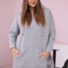 Insulated sweatshirt with slits on the sides in gray color