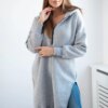 Insulated sweatshirt with slits on the sides in gray color